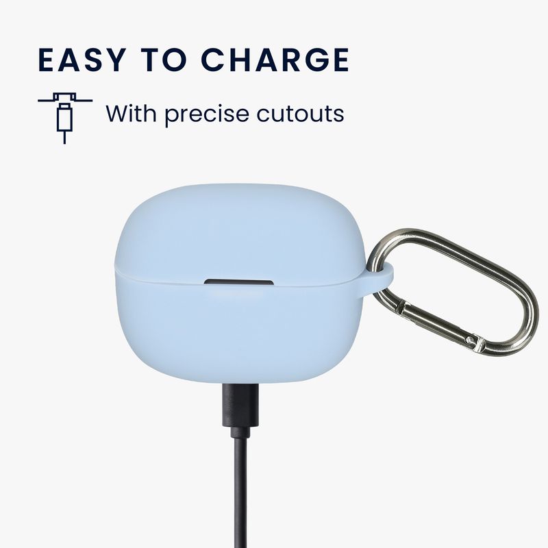 TV, Audio-Video si Foto - Portabile audio - Casti audio - Husa casti Kwmobile pentru Xiaomi Redmi Buds 8 Pro, protectie la zgarieturi, Silicon, albastru - Infinity.ro