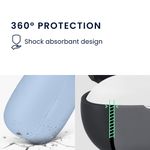 TV, Audio-Video si Foto - Portabile audio - Casti audio - Husa casti Kwmobile pentru Xiaomi Redmi Buds 8 Pro, protectie la zgarieturi, Silicon, albastru - Infinity.ro