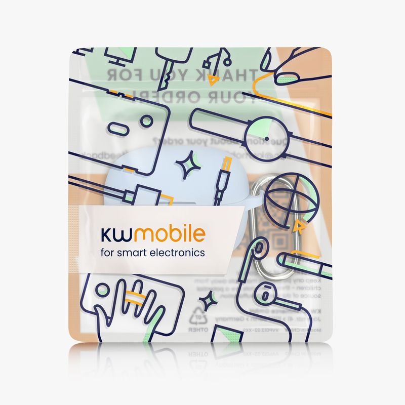 TV, Audio-Video si Foto - Portabile audio - Casti audio - Husa casti Kwmobile pentru Xiaomi Redmi Buds 8 Pro, protectie la zgarieturi, Silicon, albastru - Infinity.ro