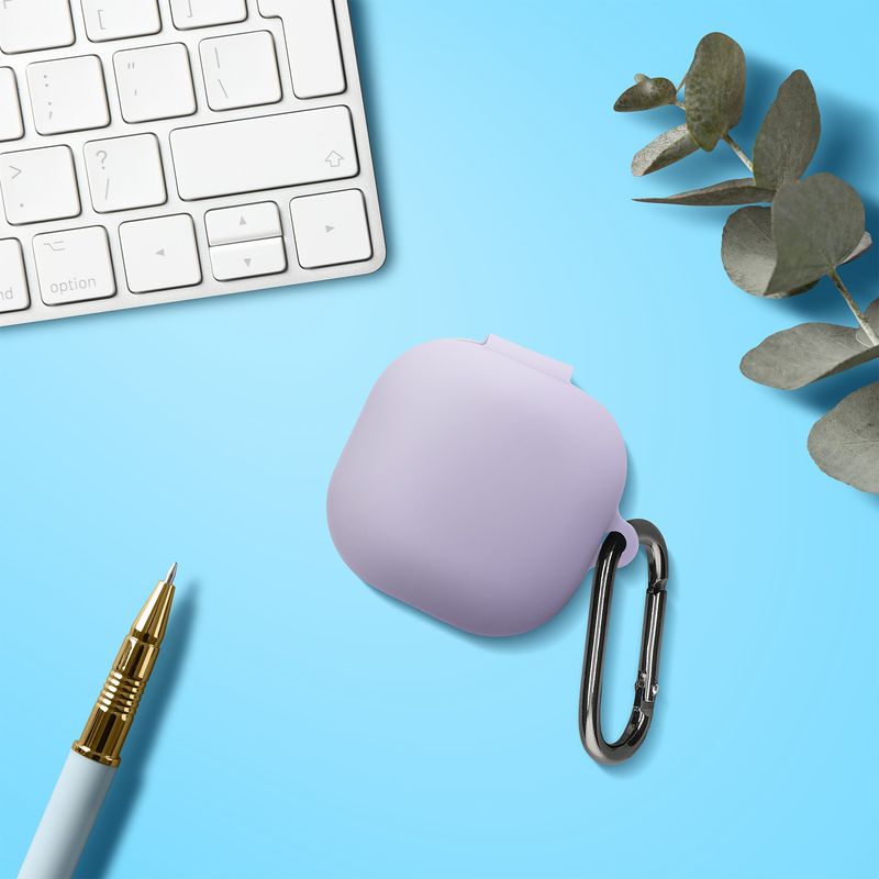 TV, Audio-Video si Foto - Portabile audio - Casti audio - Husa casti Kwmobile pentru Samsung Galaxy Buds FE, protectie la zgarieturi, Silicon, mov - Infinity.ro