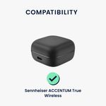 TV, Audio-Video si Foto - Portabile audio - Casti audio - Husa casti Kwmobile pentru Sennheiser ACCENTUM True Wireless, prindere cu carabina, antizgarieturi, Silicon, albastru - Infinity.ro