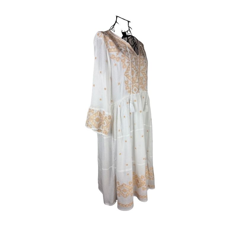 Fashion, accesorii si bijuterii - Femei - Imbracaminte femei - Rochii femei - Rochie dama AU26 alb/verde , marimea S - Infinity.ro