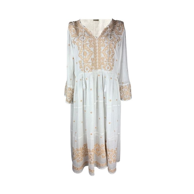 Fashion, accesorii si bijuterii - Femei - Imbracaminte femei - Rochii femei - Rochie dama AU26 alb/verde , marimea S - Infinity.ro