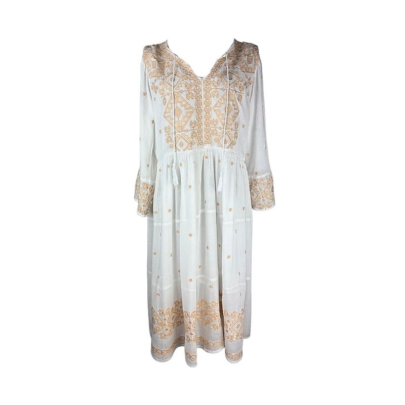 Fashion, accesorii si bijuterii - Femei - Imbracaminte femei - Rochii femei - Rochie dama AU26 alb/verde , marimea S - Infinity.ro