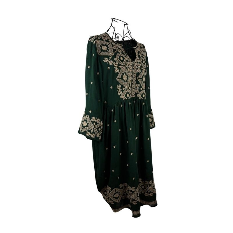 Fashion, accesorii si bijuterii - Femei - Imbracaminte femei - Rochii femei - Rochie dama AU26 verde/crem , marimea S - Infinity.ro