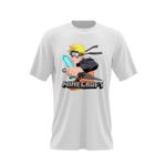 Fashion, accesorii si bijuterii - Barbati - Imbracaminte - Tricouri si bluze barbati - Tricou barbati Naruto Minecraft Creator Kunai Diamond Sword, alb, marime 2XL - Infinity.ro