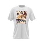 Fashion, accesorii si bijuterii - Barbati - Imbracaminte - Tricouri si bluze barbati - Tricou barbati Demon Slayer Priviri Gingase Kimetsu no Yaiba, alb, marime 2XL - Infinity.ro