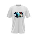 Fashion, accesorii si bijuterii - Barbati - Imbracaminte - Tricouri si bluze barbati - Tricou barbati Demon Slayer Tanjiro Attack Kimetsu no Yaiba, alb, marime 2XL - Infinity.ro
