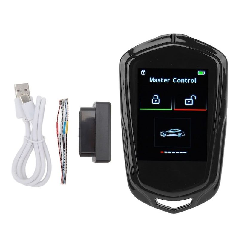 Auto si Moto - Electronice auto - Accesorii electronice auto - Cheie Auto Smart cu Display 858 Negru, Activare Keyless Entry, 4 butoane, LCD cu touchscreen - Infinity.ro