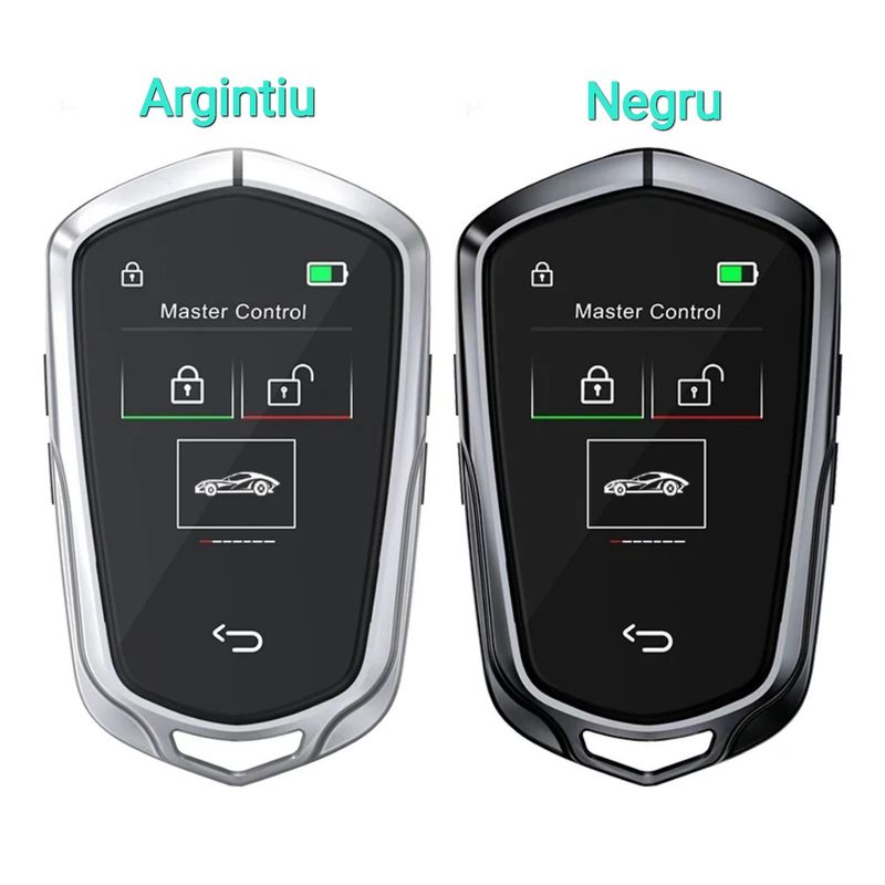 Auto si Moto - Electronice auto - Accesorii electronice auto - Cheie Auto Smart cu Display 858 Argintiu,, Activare Keyless Entry, 4 butoane, LCD cu touchscreen - Infinity.ro