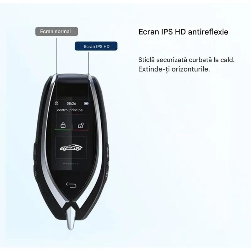 Auto si Moto - Electronice auto - Accesorii electronice auto - Cheie Auto Smart cu display CerCip 930 , Activare Keyless Entry, 4 butoane, LCD cu touchscreen - Infinity.ro