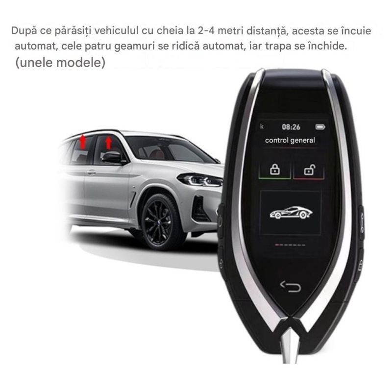 Auto si Moto - Electronice auto - Accesorii electronice auto - Cheie Auto Smart cu display CerCip 930 , Activare Keyless Entry, 4 butoane, LCD cu touchscreen - Infinity.ro