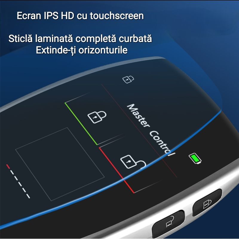 Auto si Moto - Electronice auto - Accesorii electronice auto - Cheie Auto Smart cu Display CerCip 799 Negru, Activare Keyless Entry, 4 butoane, LCD cu touchscreen - Infinity.ro