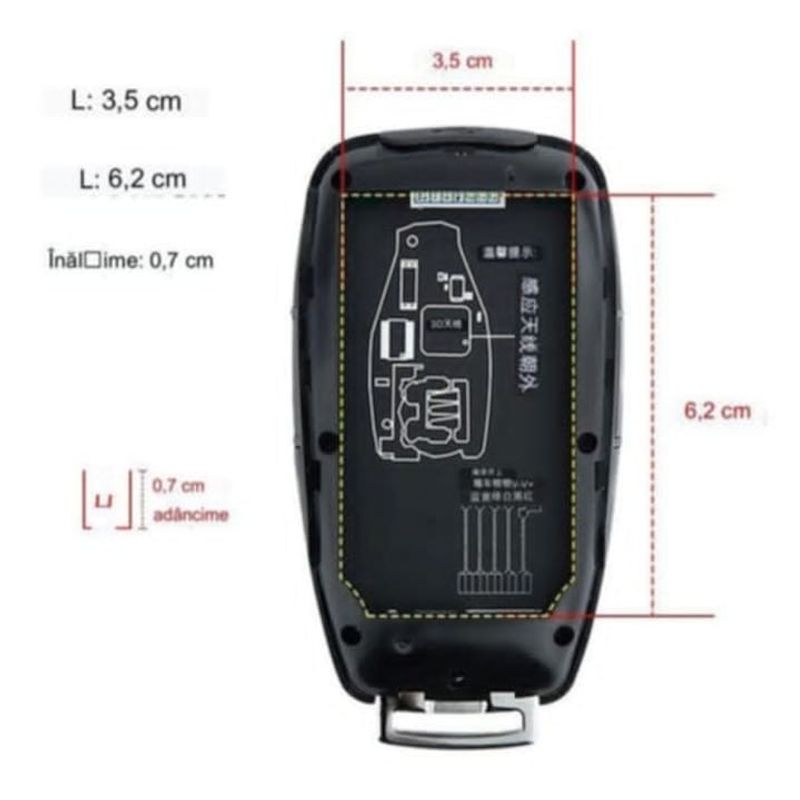 Auto si Moto - Electronice auto - Accesorii electronice auto - Cheie Auto Smart cu Display CerCip 799 Negru, Activare Keyless Entry, 4 butoane, LCD cu touchscreen - Infinity.ro