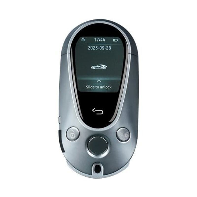 Auto si Moto - Electronice auto - Accesorii electronice auto - Cheie Auto Smart cu Display 700 Argintiu, Activare Keyless Entry, 4 butoane, LCD cu touchscreen - Infinity.ro