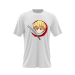 Fashion, accesorii si bijuterii - Barbati - Imbracaminte - Tricouri si bluze barbati - Tricou barbati Demon Slayer Zenitsu Agatsuma Bebe Karate, alb, marime 2XL - Infinity.ro