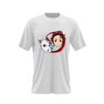Fashion, accesorii si bijuterii - Barbati - Imbracaminte - Tricouri si bluze barbati - Tricou barbati Demon Slayer Tanjiro Kamado Masca Japoneza, alb, marime 2XL - Infinity.ro