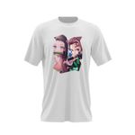 Fashion, accesorii si bijuterii - Barbati - Imbracaminte - Tricouri si bluze barbati - Tricou barbati Tanjiro Demon Sister Nezuko Kamado GTA, alb, marime 2XL - Infinity.ro