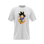 Fashion, accesorii si bijuterii - Barbati - Imbracaminte - Tricouri si bluze barbati - Tricou barbati Dragon Ball Son Goku Kung Fu Gamer, alb, marime 2XL - Infinity.ro
