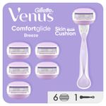 Ingrijire personala si Cosmetice - Aparate & accesorii ingrijire personala - Aparate de ras si tuns - Aparate de ras clasice - Aparat de ras pentru femei Gillette Venus Comfortglide Breeze, manere cu 6 rezerve incluse - Infinity.ro