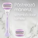 Ingrijire personala si Cosmetice - Aparate & accesorii ingrijire personala - Aparate de ras si tuns - Aparate de ras clasice - Aparat de ras Venus ComfortGlide Breeze: Maner + 3 rezerve, Capac de protectie, Suport pentru dus - Infinity.ro
