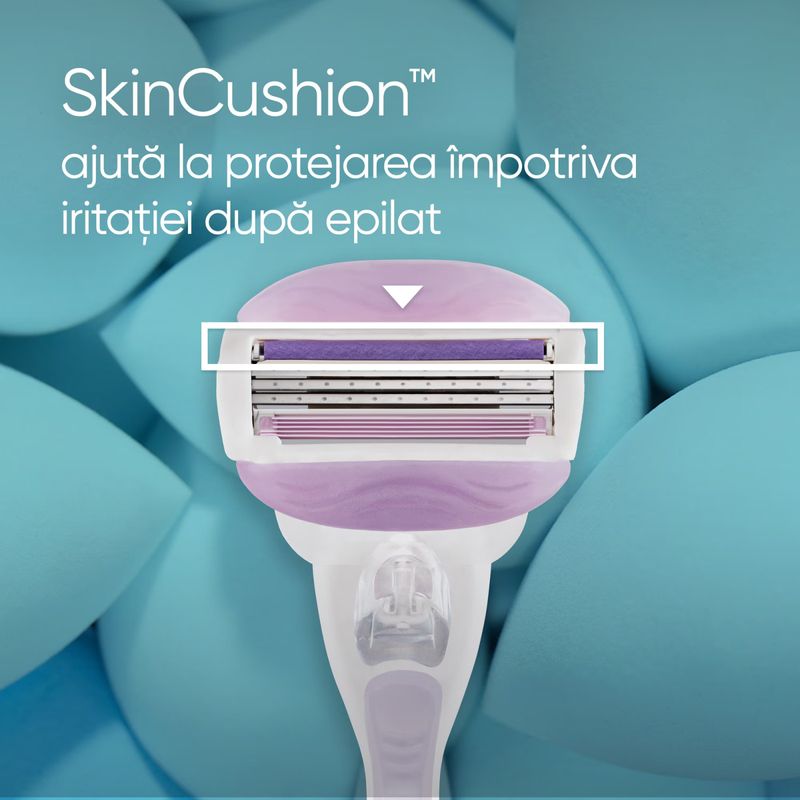 Ingrijire personala si Cosmetice - Aparate & accesorii ingrijire personala - Aparate de ras si tuns - Aparate de ras clasice - Aparat de ras Venus ComfortGlide Breeze: Maner + 3 rezerve, Capac de protectie, Suport pentru dus - Infinity.ro