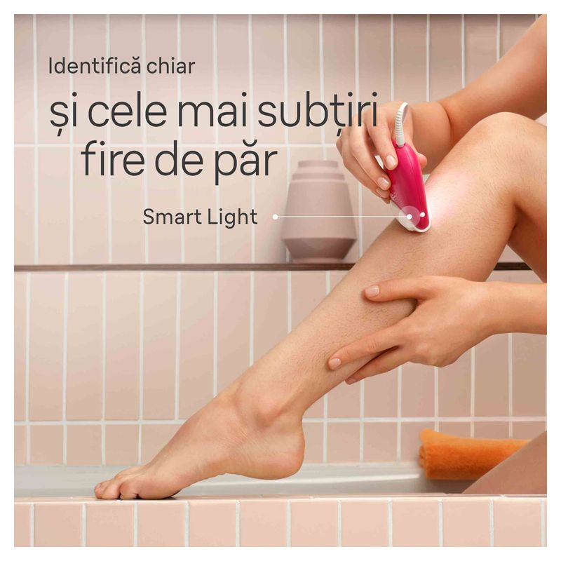 Ingrijire personala si Cosmetice - Aparate & accesorii ingrijire personala - Epilatoare si accesorii - Epilatoare - Epilator Braun Silk-épil 3 3-031, MicroGrip, Smart Light, 20 de pensete, Cap de ras + Pieptene, 2 viteze, Roz - Infinity.ro