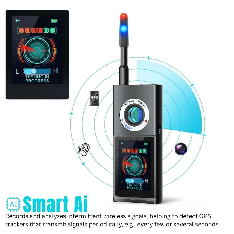 Laptop, Telefoane si Tablete - Wearables si gadgeturi - Gadgeturi - Dispozitive spionaj - Detector camere ascunse, microfoane si trackere GPS iUni F888, Ecran tactil OLED, Smart AI, Alarma, 50-8000 MHz - Infinity.ro