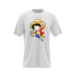 Fashion, accesorii si bijuterii - Barbati - Imbracaminte - Tricouri si bluze barbati - Tricou barbati One Piece Monkey Luffy Palarie Paie Pescar, alb, marime 2XL - Infinity.ro