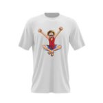 Fashion, accesorii si bijuterii - Barbati - Imbracaminte - Tricouri si bluze barbati - Tricou barbati One Piece Luffy Pirat Vagabond Marinar Anime, alb, marime 2XL - Infinity.ro