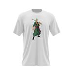 Fashion, accesorii si bijuterii - Barbati - Imbracaminte - Tricouri si bluze barbati - Tricou barbati Zoro Samurai One Piece Katana Roronoa, alb, marime 2XL - Infinity.ro