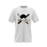 Fashion, accesorii si bijuterii - Barbati - Imbracaminte - Tricouri si bluze barbati - Tricou barbati Zoro Roronoa Logo One Piece Flag Emblem, alb, marime 2XL - Infinity.ro