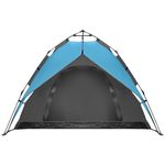 Sport si Outdoor - Camping - Corturi camping - Cort camping 3 persoane, automat cu sistem pop-up, 2 intrari, 2000 mm, 210x180x140 cm, albastru - Infinity.ro