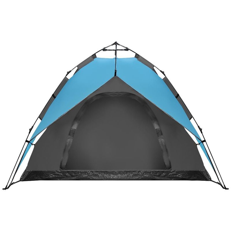 Sport si Outdoor - Camping - Corturi camping - Cort camping 3 persoane, automat cu sistem pop-up, 2 intrari, 2000 mm, 210x180x140 cm, albastru - Infinity.ro
