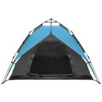 Sport si Outdoor - Camping - Corturi camping - Cort camping 3 persoane, automat cu sistem pop-up, 2 intrari, 2000 mm, 210x180x140 cm, albastru - Infinity.ro