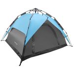 Sport si Outdoor - Camping - Corturi camping - Cort camping 3 persoane, automat cu sistem pop-up, 2 intrari, 2000 mm, 210x180x140 cm, albastru - Infinity.ro