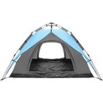 Sport si Outdoor - Camping - Corturi camping - Cort camping 3 persoane, automat cu sistem pop-up, 2 intrari, 2000 mm, 210x180x140 cm, albastru - Infinity.ro