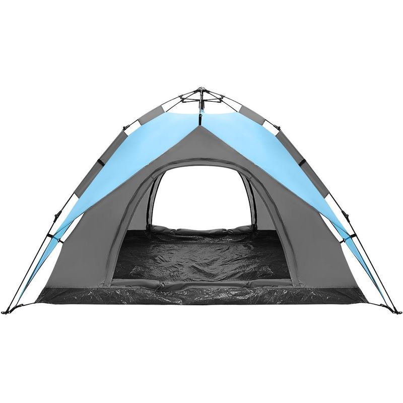 Sport si Outdoor - Camping - Corturi camping - Cort camping 3 persoane, automat cu sistem pop-up, 2 intrari, 2000 mm, 210x180x140 cm, albastru - Infinity.ro