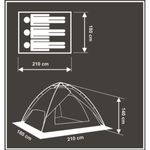 Sport si Outdoor - Camping - Corturi camping - Cort camping 3 persoane, automat cu sistem pop-up, 2 intrari, 2000 mm, 210x180x140 cm, albastru - Infinity.ro