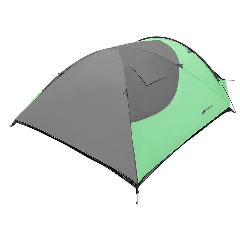 Sport si Outdoor - Camping - Corturi camping - Cort camping 4 persoane cu antreu, protectie UV, impermeabil 3000 mm, 330x250x105 cm, gri - Infinity.ro