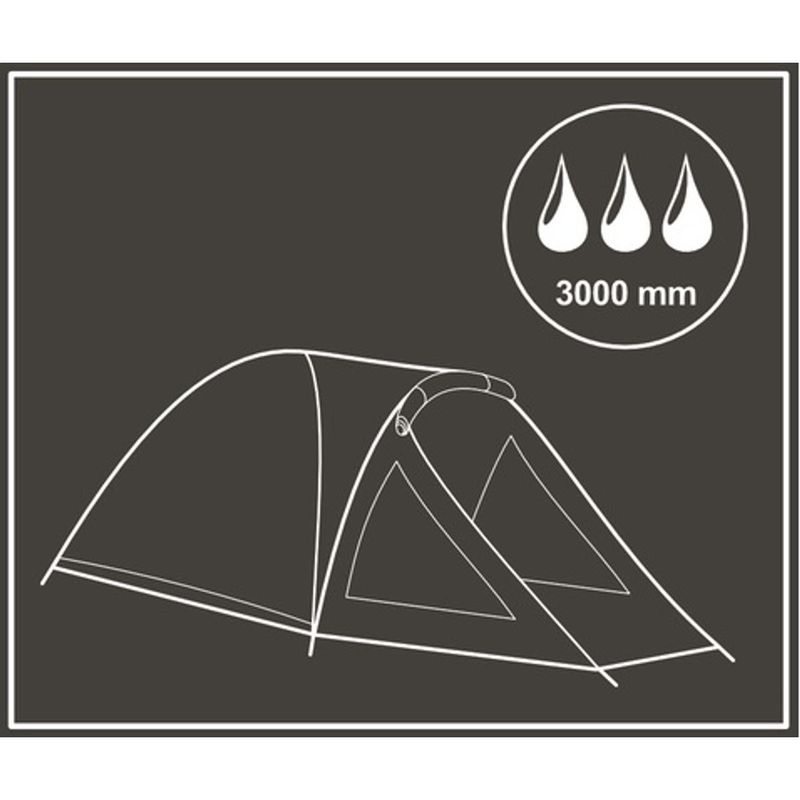 Sport si Outdoor - Camping - Corturi camping - Cort camping 4 persoane cu antreu, protectie UV, impermeabil 3000 mm, 330x250x105 cm, gri - Infinity.ro