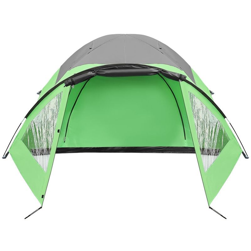 Sport si Outdoor - Camping - Corturi camping - Cort camping 4 persoane cu antreu, protectie UV, impermeabil 3000 mm, 330x250x105 cm, gri - Infinity.ro