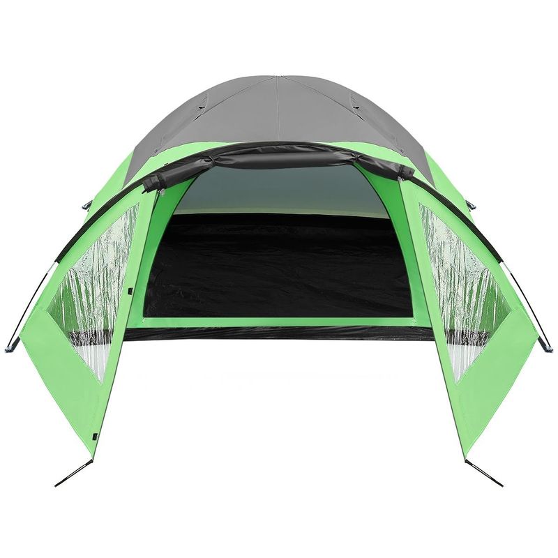 Sport si Outdoor - Camping - Corturi camping - Cort camping 4 persoane cu antreu, protectie UV, impermeabil 3000 mm, 330x250x105 cm, gri - Infinity.ro