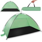 Sport si Outdoor - Camping - Corturi camping - Cort plaja xxl semi-inchis protectie uv podea izolanta, 210x120x112 cm, spatios, verde - Infinity.ro