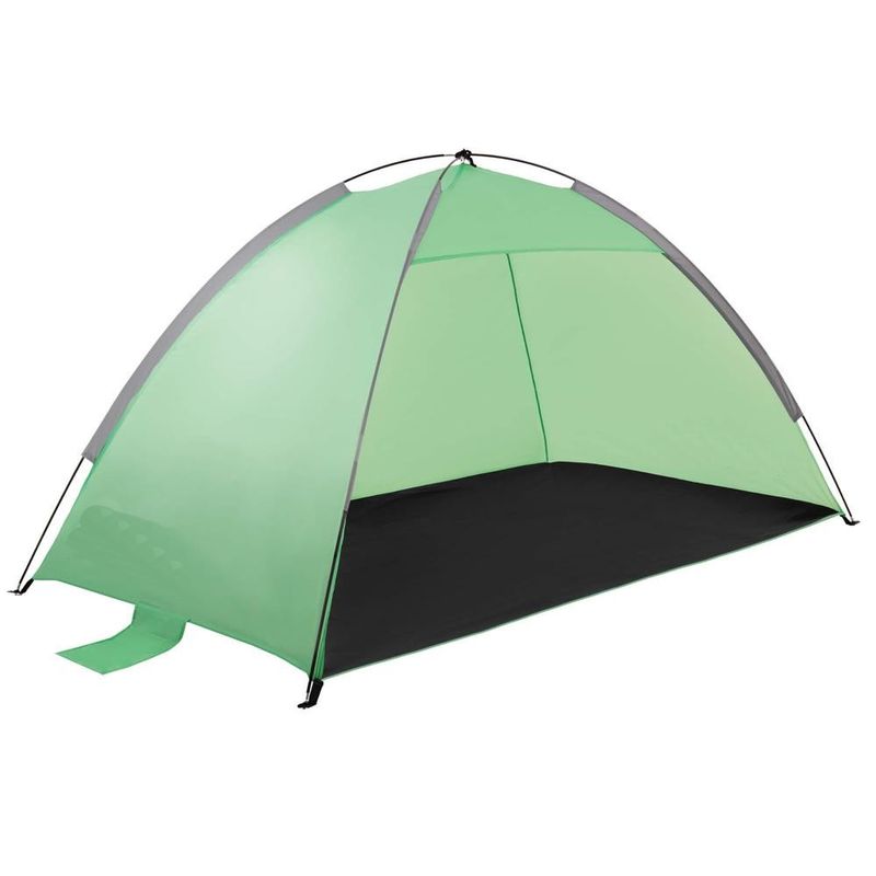 Sport si Outdoor - Camping - Corturi camping - Cort plaja xxl semi-inchis protectie uv podea izolanta, 210x120x112 cm, spatios, verde - Infinity.ro