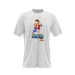 Fashion, accesorii si bijuterii - Barbati - Imbracaminte - Tricouri si bluze barbati - Tricou barbati One Piece Monkey D Luffy Eiichiro Oda Anime, alb, marime 2XL - Infinity.ro