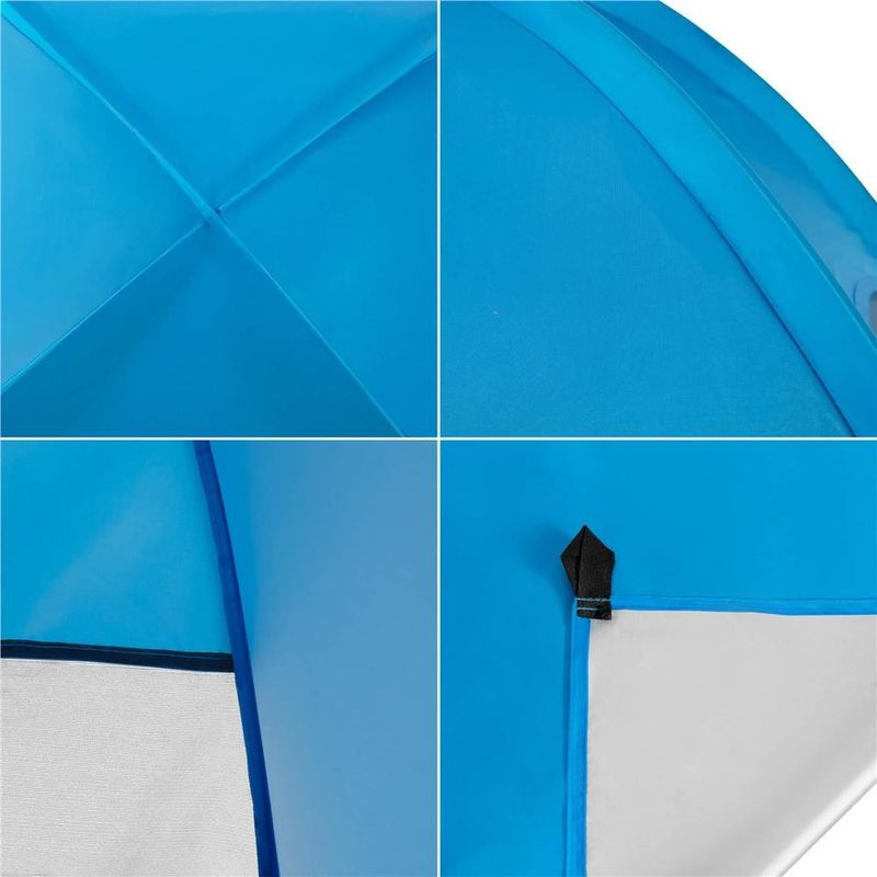 Sport si Outdoor - Camping - Corturi camping - Cort plaja autoexpansibil pop-up plasa ventilatie protectie uv, 160x140x115 cm, compact, albastru - Infinity.ro