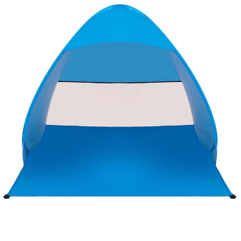 Sport si Outdoor - Camping - Corturi camping - Cort plaja autoexpansibil pop-up plasa ventilatie protectie uv, 160x140x115 cm, compact, albastru - Infinity.ro