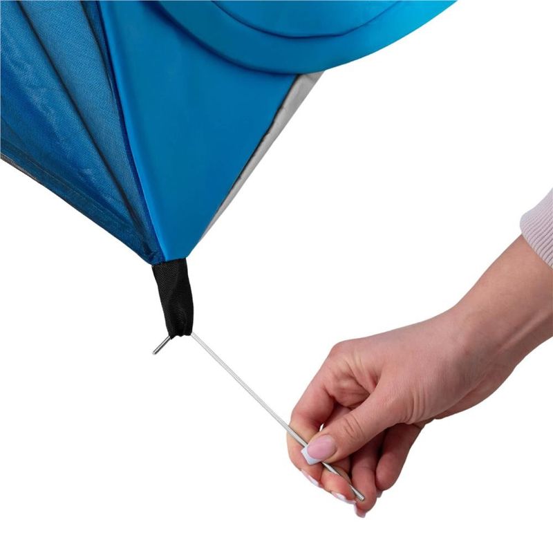 Sport si Outdoor - Camping - Corturi camping - Cort plaja autoexpansibil pop-up plasa ventilatie protectie uv, 160x140x115 cm, compact, albastru - Infinity.ro