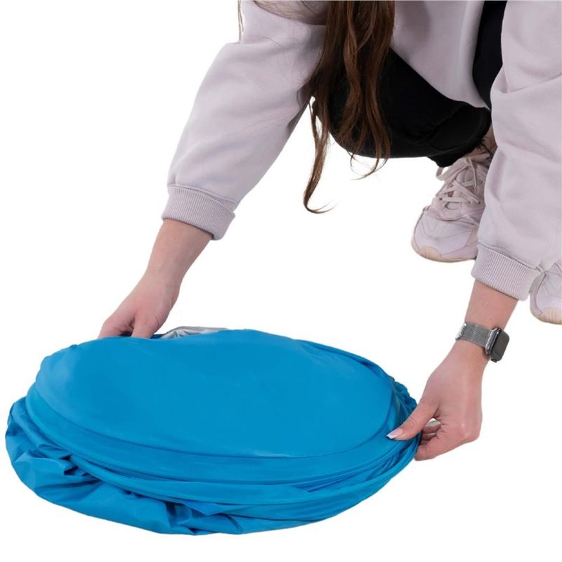 Sport si Outdoor - Camping - Corturi camping - Cort plaja autoexpansibil pop-up plasa ventilatie protectie uv, 160x140x115 cm, compact, albastru - Infinity.ro
